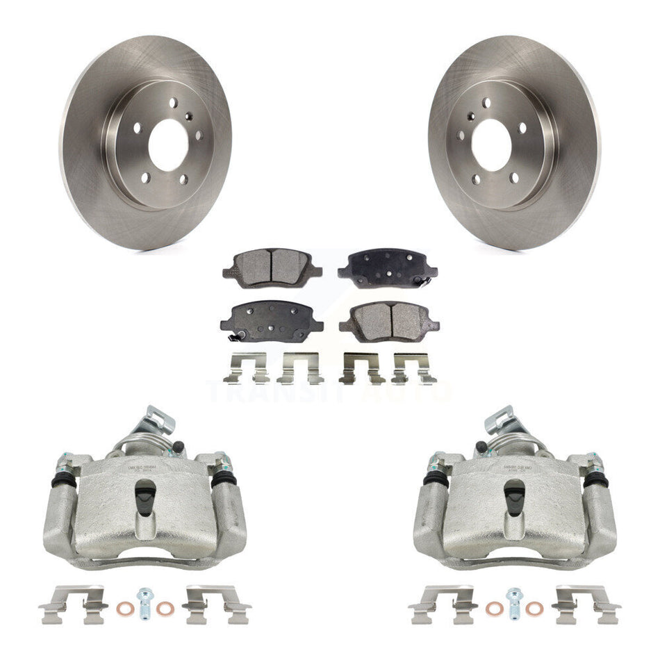 Rear Disc Brake Caliper Rotors And Semi-Metallic Pads Kit For 2005 Chevrolet Uplander Pontiac Montana Buick Terraza Saturn Relay KC8-100418P by Transit Auto