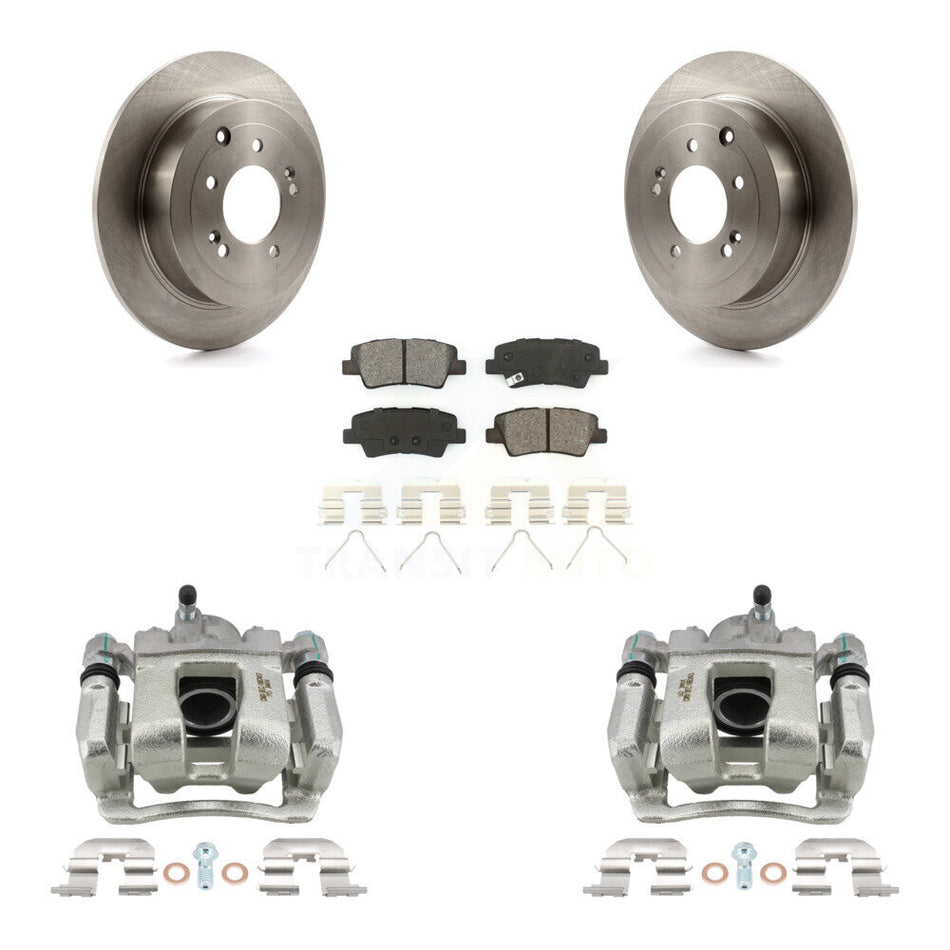 Rear Disc Brake Caliper Rotors And Semi-Metallic Pad Kit For Hyundai Tucson Kia Sportage KC8-100418S