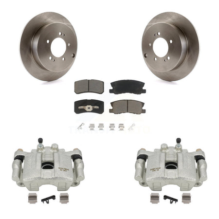 Rear Disc Brake Caliper Rotors And Ceramic Pads Kit For Mitsubishi Outlander With 7 Passenger Seating KC8-100419C by Transit Auto