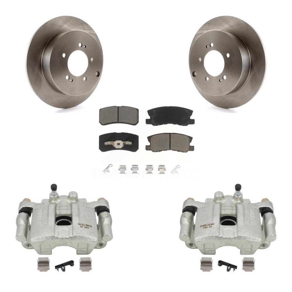 Rear Disc Brake Caliper Rotors And Ceramic Pads Kit For Mitsubishi Outlander With 7 Passenger Seating KC8-100419C