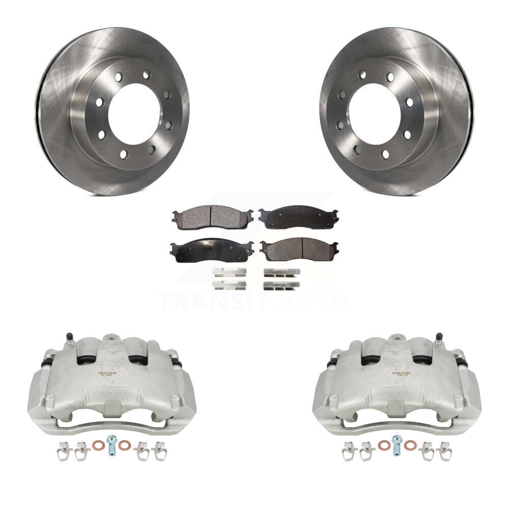 Front Disc Brake Caliper Rotors And Ceramic Pads Kit For 2006 Dodge Ram 1500 Standard Cab Pickup Crew With 8 Lug Wheels KC8-100419T by Transit Auto