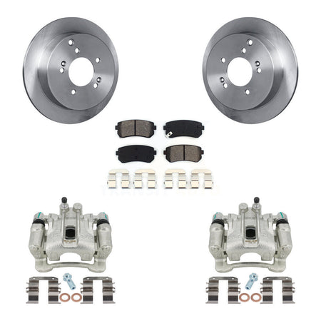 Rear Disc Brake Caliper Rotors And Semi-Metallic Pads Kit For Hyundai Tucson Kia Sportage AWD KC8-100421S by Transit Auto