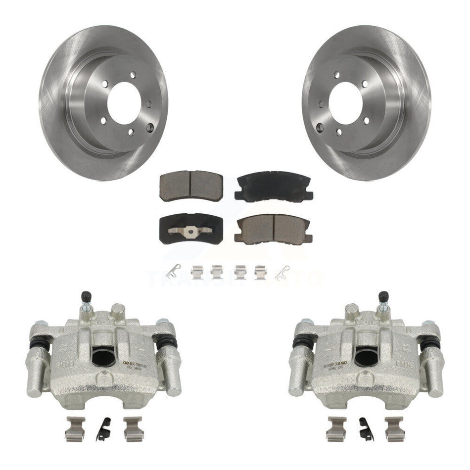 Rear Disc Brake Caliper Rotors And Ceramic Pads Kit For Dodge Caliber Mitsubishi Lancer KC8-100422C