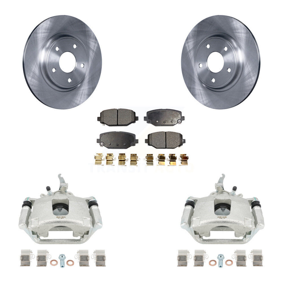 Rear Disc Brake Caliper Rotors And Semi-Metallic Pads Kit For 2014-2020 Dodge Journey KC8-100422P