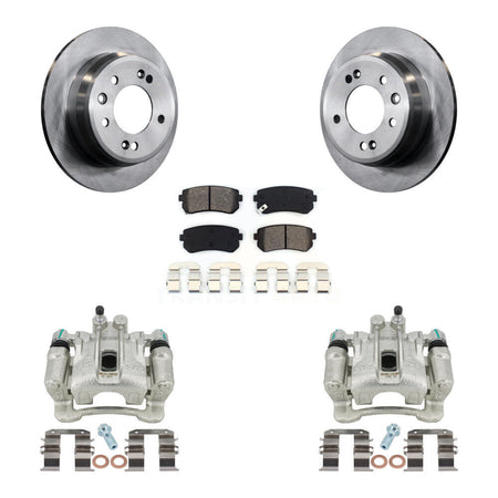 Rear Disc Brake Caliper Rotors And Semi-Metallic Pads Kit For Hyundai Tucson Kia Sportage FWD KC8-100422S by Transit Auto