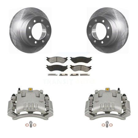 Rear Disc Brake Caliper Rotors And Semi-Metallic Pads Kit For Dodge Ram 3500 2500 1500 KC8-100423S