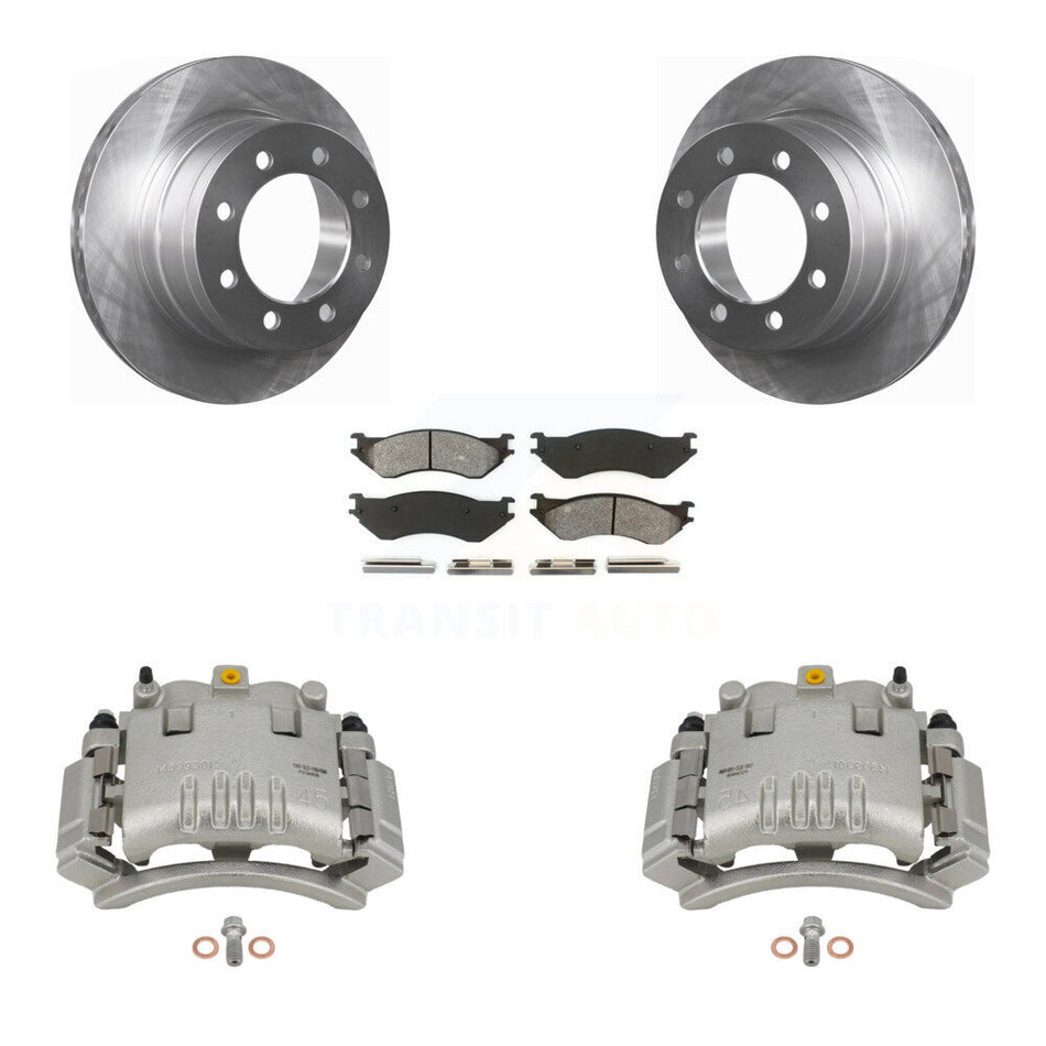 Rear Disc Brake Caliper Rotors And Semi-Metallic Pads Kit For Dodge Ram 3500 2500 1500 KC8-100423S