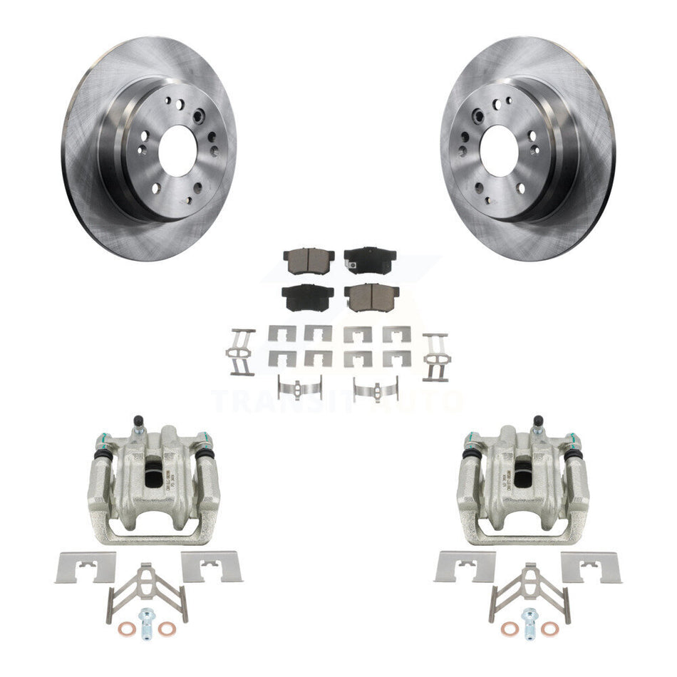 Rear Disc Brake Caliper Rotors And Ceramic Pads Kit For Acura TL Honda Element KC8-100425C