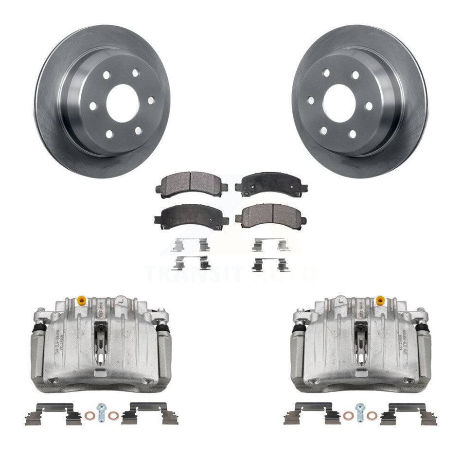 Rear Brake Caliper Rotor And Semi-Metallic Pad Kit For 2002 Chevrolet Avalanche 1500 4WD KC8-100425P