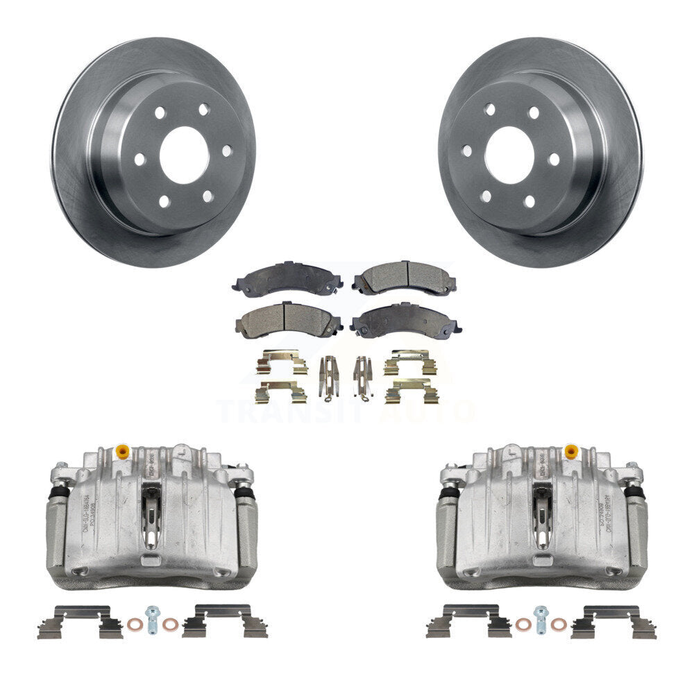 Rear Disc Brake Caliper Rotor Semi-Metallic Pad Kit For 2002 Chevrolet Suburban 1500 4WD KC8-100426P