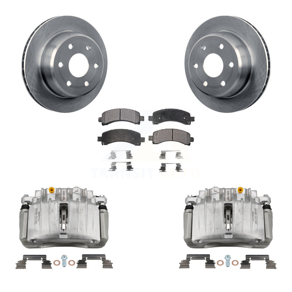 Rear Brake Caliper Rotor Semi-Metallic Pad Kit For GMC Yukon Chevrolet Tahoe XL 1500 RWD KC8-100427P