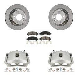Rear Disc Brake Caliper Rotors And Semi-Metallic Pads Kit For Chevrolet Express 3500 2500 GMC Savana KC8-100427S