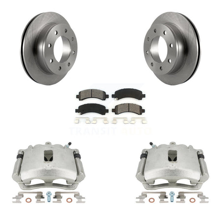 Rear Disc Brake Caliper Rotors And Semi-Metallic Pads Kit For Chevrolet Express 3500 2500 GMC Savana KC8-100428S by Transit Auto