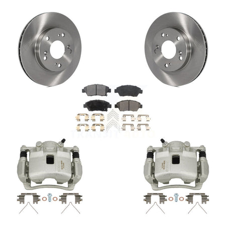 Front Disc Brake Caliper Rotors And Ceramic Pads Kit For Honda Civic KC8-100428T