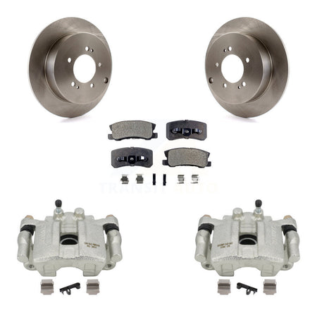 Rear Disc Brake Caliper Rotors And Semi-Metallic Pads Kit For Mitsubishi Outlander With 7 Passenger Seating KC8-100430P by Transit Auto