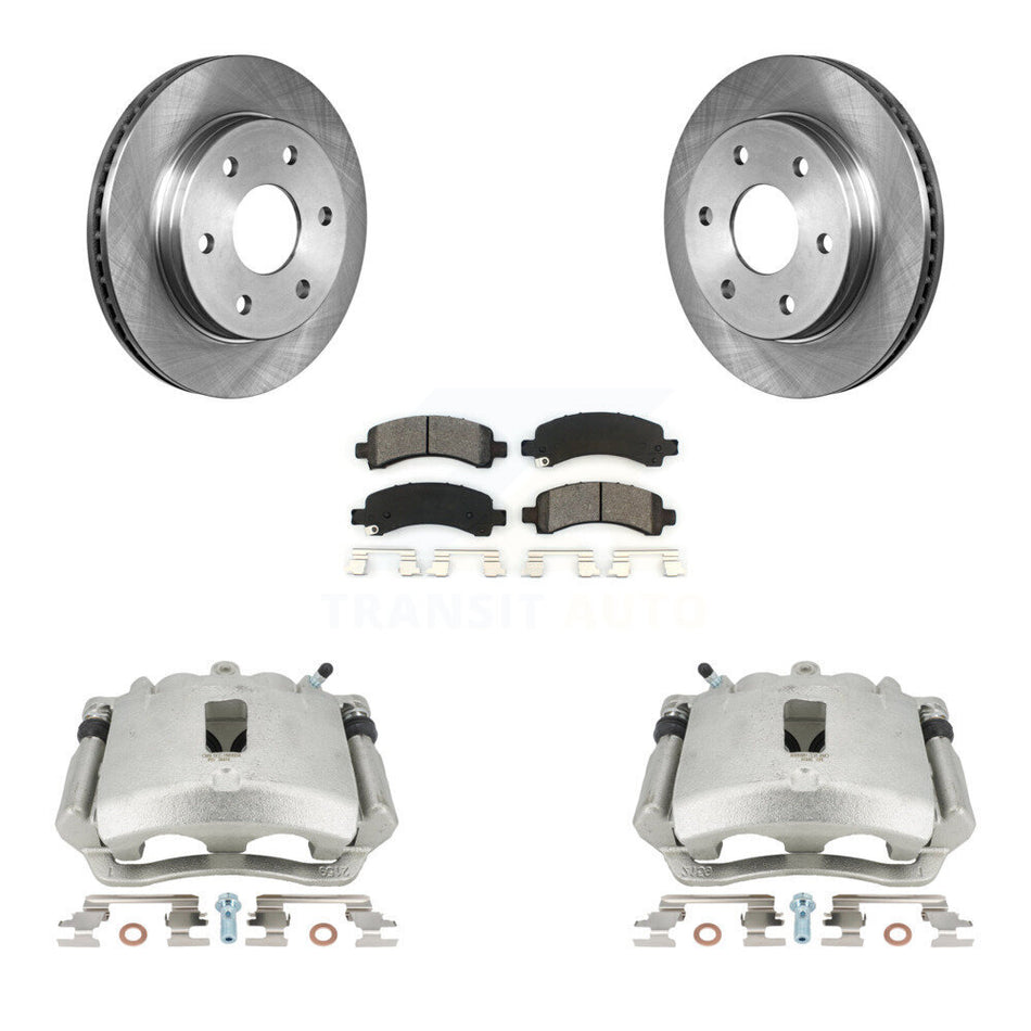 Rear Disc Brake Caliper Rotors And Semi-Metallic Pads Kit For Chevrolet Express 2500 3500 GMC Savana KC8-100430S by Transit Auto