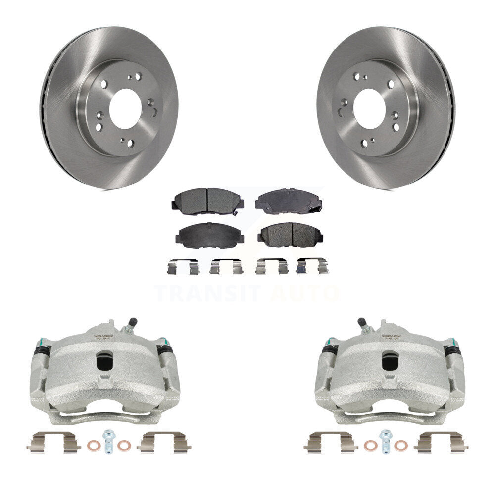 Front Disc Brake Caliper Rotors And Ceramic Pads Kit For Honda Civic KC8-100430T by Transit Auto