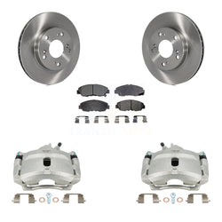 Front Disc Brake Caliper Rotors And Ceramic Pads Kit For Honda Civic KC8-100430T