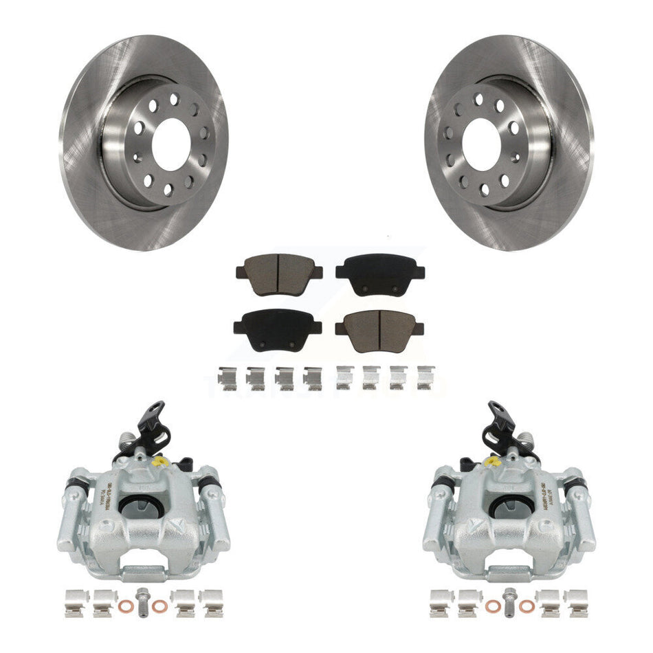 Rear Disc Brake Caliper Rotors And Ceramic Pads Kit For Volkswagen Jetta Passat Golf GTI Beetle Eos Audi A3 Quattro KC8-100431C