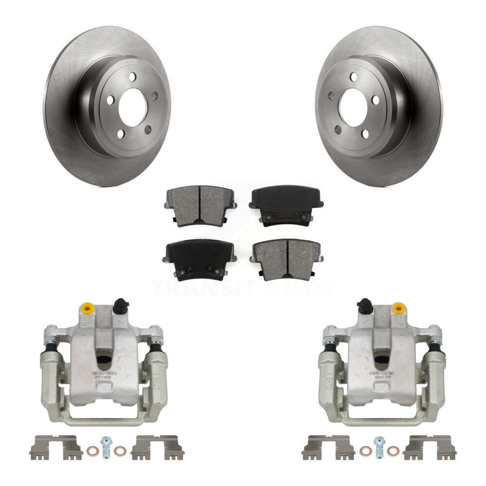 Rear Brake Caliper Rotor Semi-Metallic Pad Kit For Dodge Chrysler 300 Charger Challenger KC8-100431S