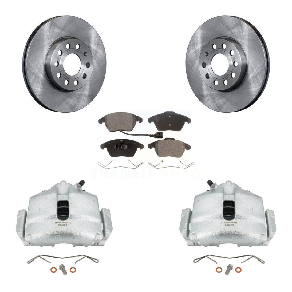 Front Disc Brake Caliper Rotors And Ceramic Pads Kit For Volkswagen Jetta Beetle Eos Audi A3 GTI Golf Quattro KC8-100433T