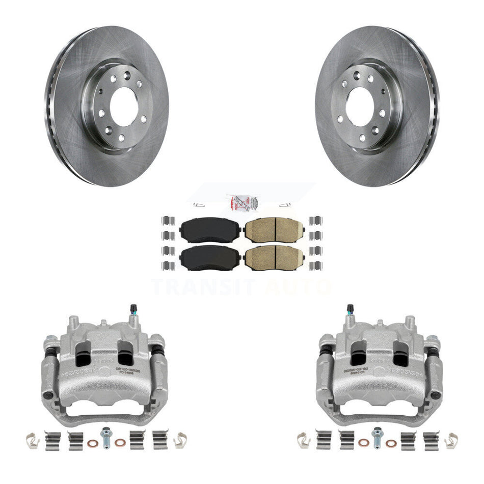 Front Disc Brake Caliper Rotors And Ceramic Pads Kit For Mazda CX-7 Ford Edge KC8-100434N