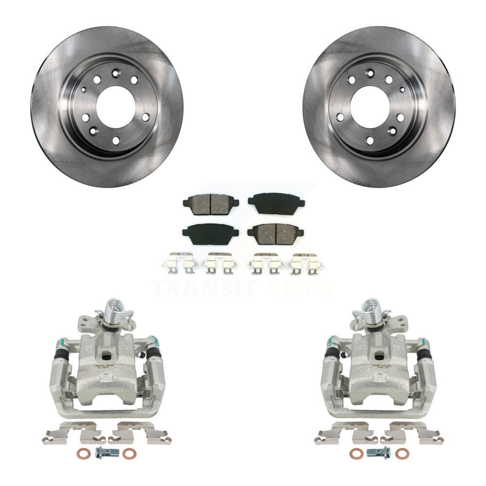 Rear Disc Brake Caliper Rotors And Semi-Metallic Pads Kit For Ford Fusion Mazda 6 Lincoln MKZ Mercury Milan Zephyr KC8-100434S