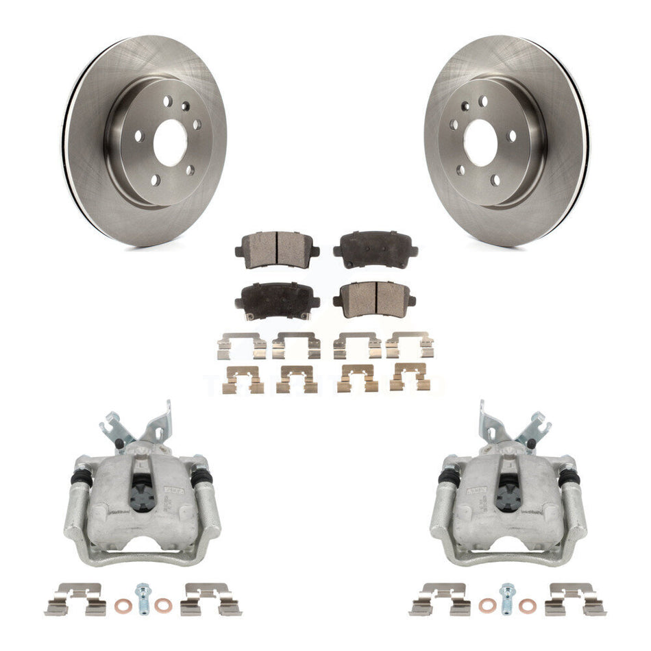 Rear Disc Brake Caliper Rotors And Semi-Metallic Pads Kit For Buick Regal LaCrosse 2.4L KC8-100435P