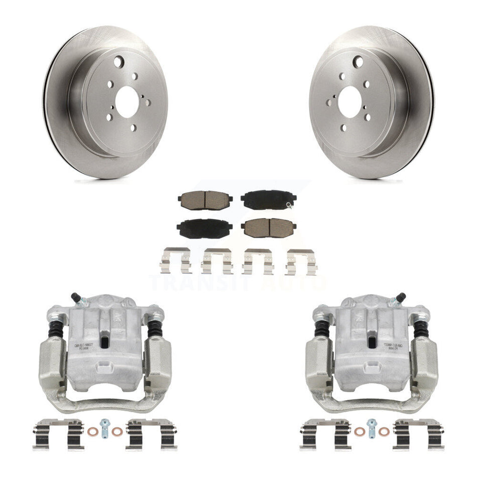 Rear Disc Brake Caliper Rotors And Ceramic Pads Kit For Subaru Outback Legacy KC8-100436C