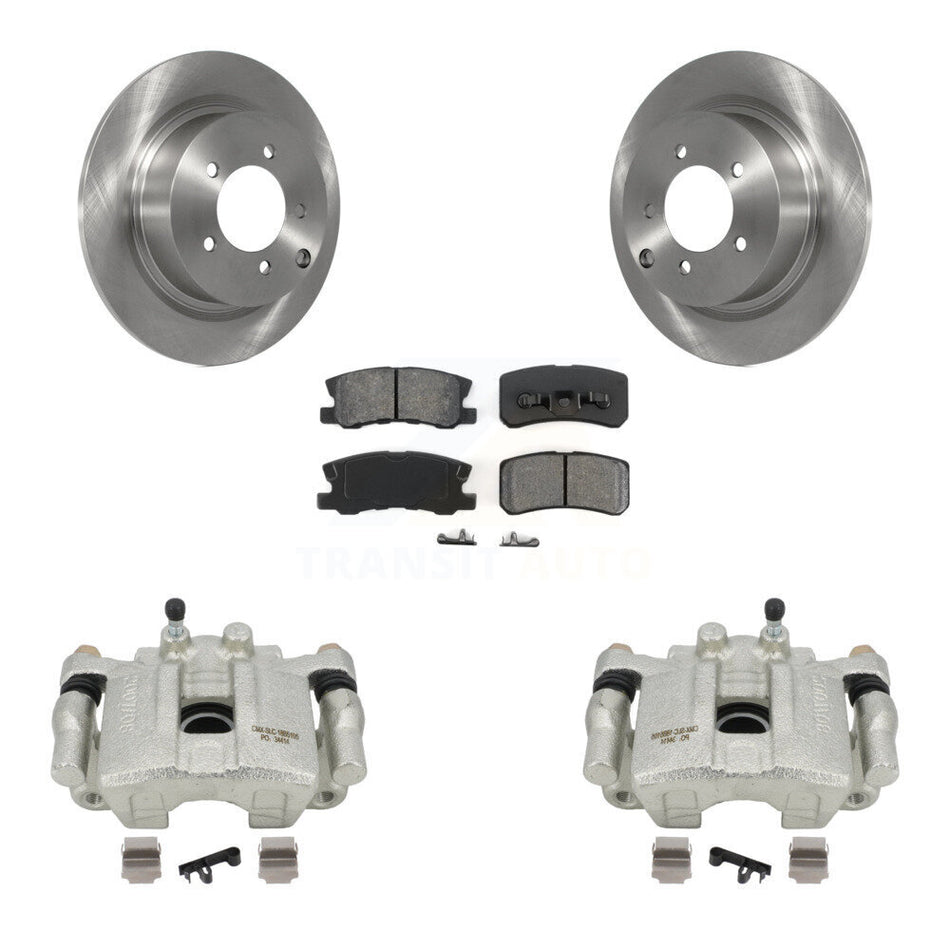 Rear Disc Brake Caliper Rotors And Semi-Metallic Pads Kit For Mitsubishi Lancer Dodge Caliber Outlander Sport RVR KC8-100436S by Transit Auto