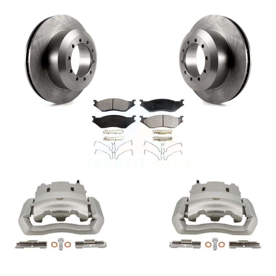 Rear Brake Caliper Rotor And Semi-Metallic Pad Kit For Ford E-550 Super Duty F-450 F-550 KC8-100437P