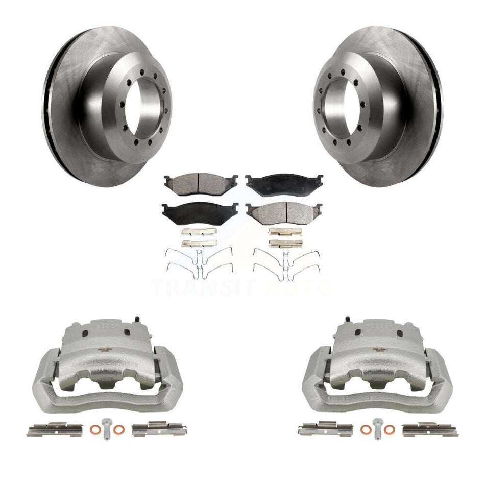 Rear Brake Caliper Rotor And Semi-Metallic Pad Kit For Ford E-550 Super Duty F-450 F-550 KC8-100437P