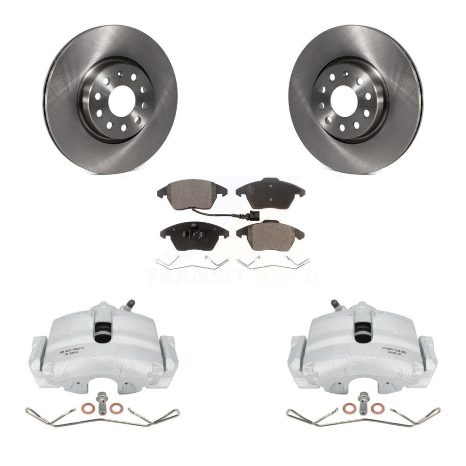 Front Disc Brake Caliper Rotors And Ceramic Pads Kit For Volkswagen Jetta Audi A3 Golf KC8-100437T by Transit Auto