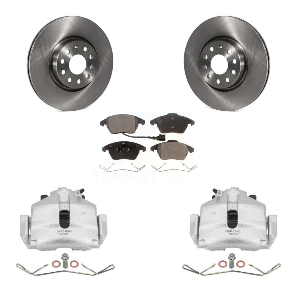Front Disc Brake Caliper Rotors And Ceramic Pads Kit For Volkswagen Jetta Audi A3 Golf KC8-100437T