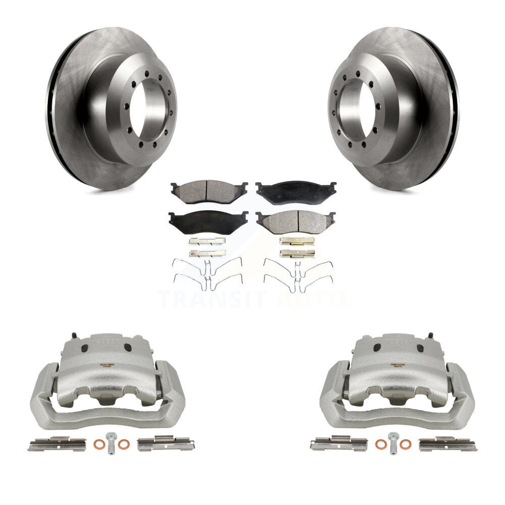 Rear Brake Caliper Rotor And Semi-Metallic Pad Kit For Ford E-550 Super Duty F-450 F-550 KC8-100438P