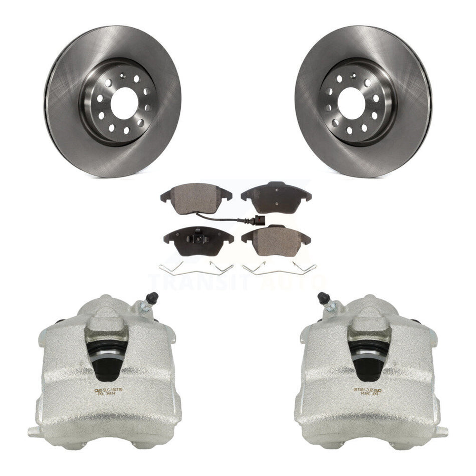 Front Disc Brake Caliper Rotors And Ceramic Pads Kit For Volkswagen Jetta KC8-100438T
