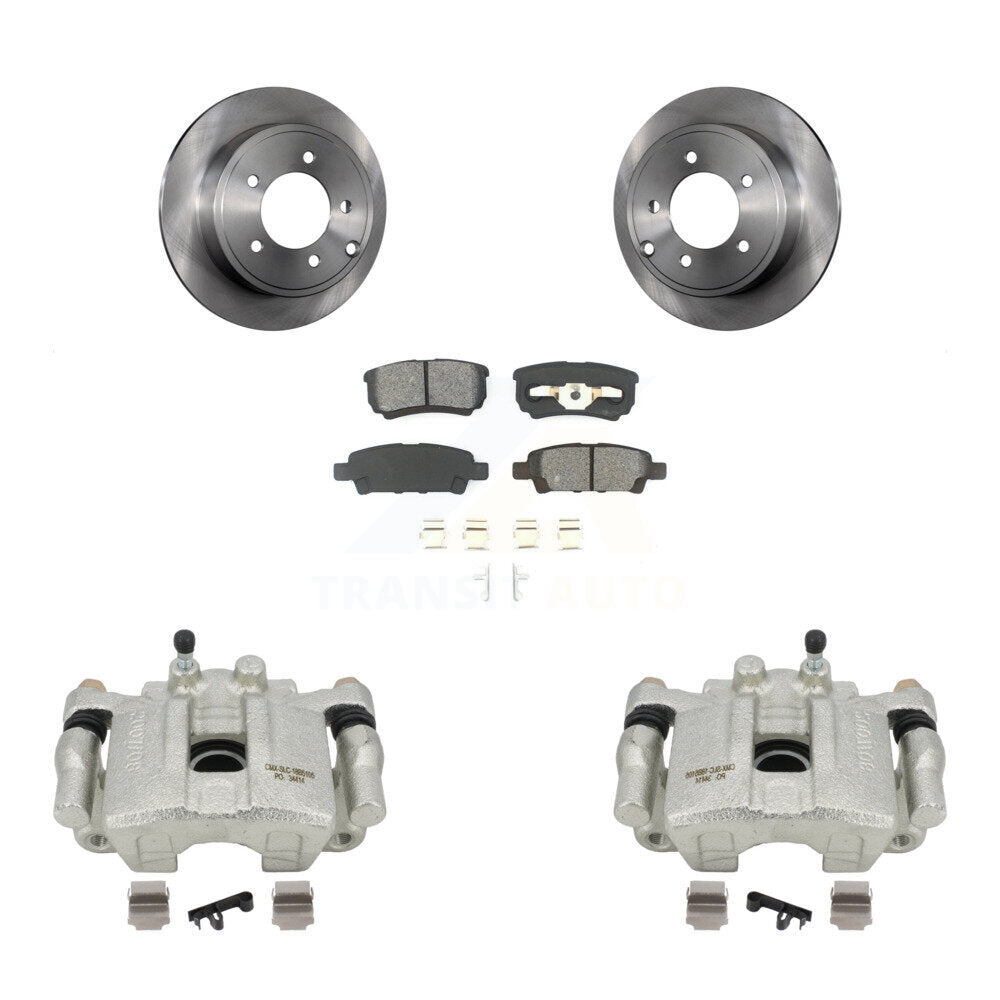 Rear Disc Brake Caliper Rotors And Semi-Metallic Pads Kit For 2008-2009 Dodge Caliber R T SXT With Casting # 3503 KC8-100439S by Transit Auto