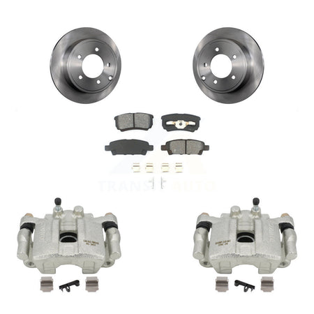 Rear Disc Brake Caliper Rotors And Semi-Metallic Pads Kit For 2008-2009 Dodge Caliber R T SXT With Casting # 3503 KC8-100439S by Transit Auto