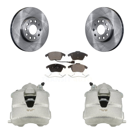 Front Disc Brake Caliper Rotors And Ceramic Pads Kit For Volkswagen Jetta KC8-100439T by Transit Auto