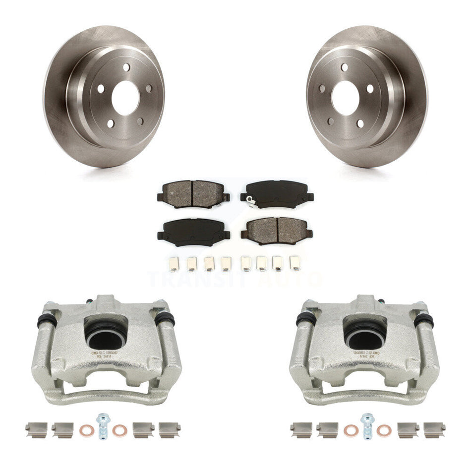 Rear Disc Brake Caliper Rotors And Semi-Metallic Pads Kit For Jeep Wrangler JK KC8-100440S by Transit Auto