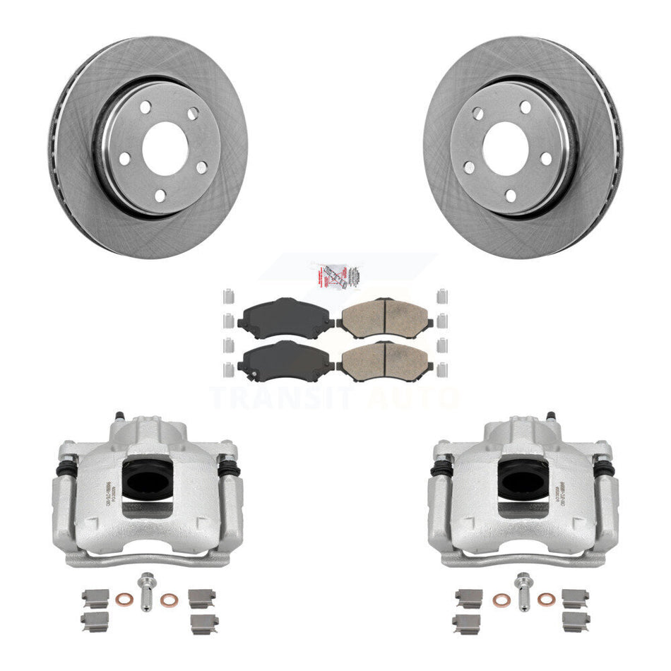 Front Disc Brake Caliper Rotors And Ceramic Pads Kit For Jeep Wrangler KC8-100442N