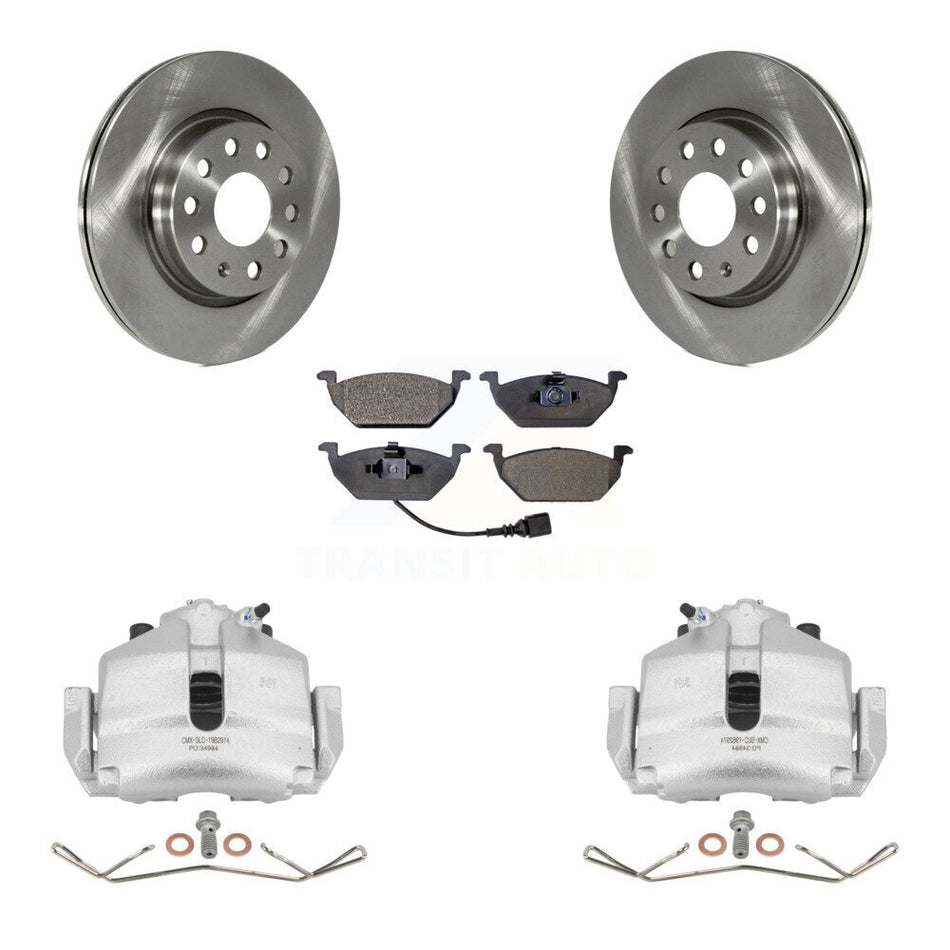 Front Disc Brake Caliper Rotors And Ceramic Pads Kit For Volkswagen Jetta With 280mm Diameter Rotor KC8-100442T
