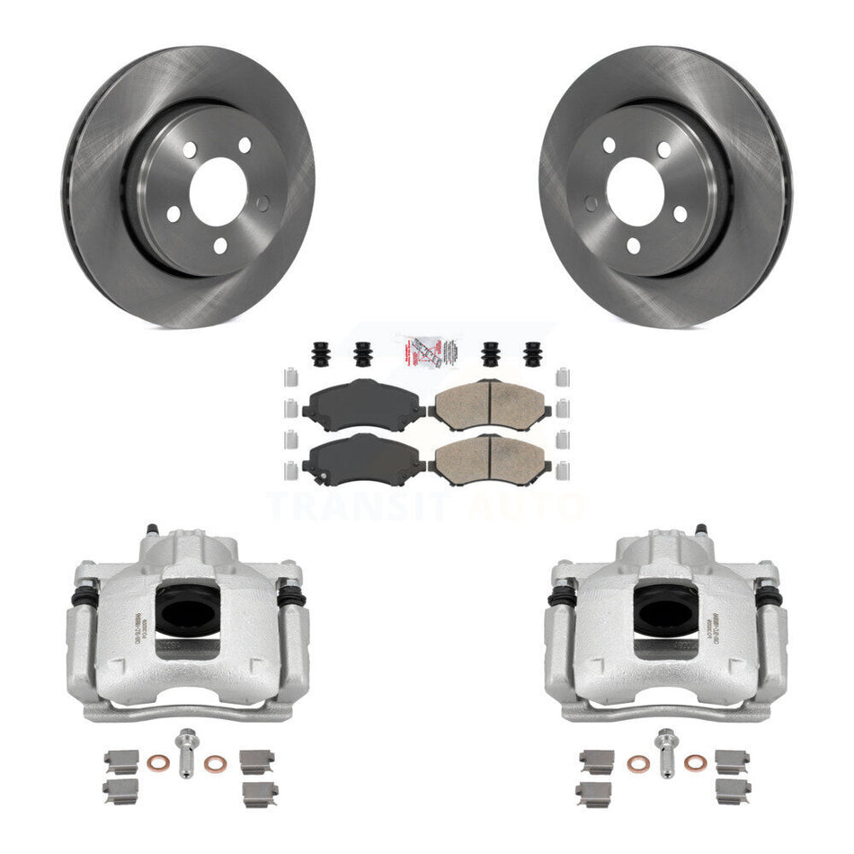 Front Disc Brake Caliper Rotors And Ceramic Pads Kit For Dodge Nitro KC8-100443N
