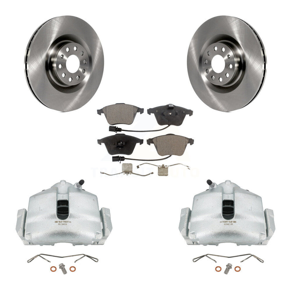 Front Disc Brake Caliper Rotors And Ceramic Pads Kit For Volkswagen Passat CC Golf KC8-100443T