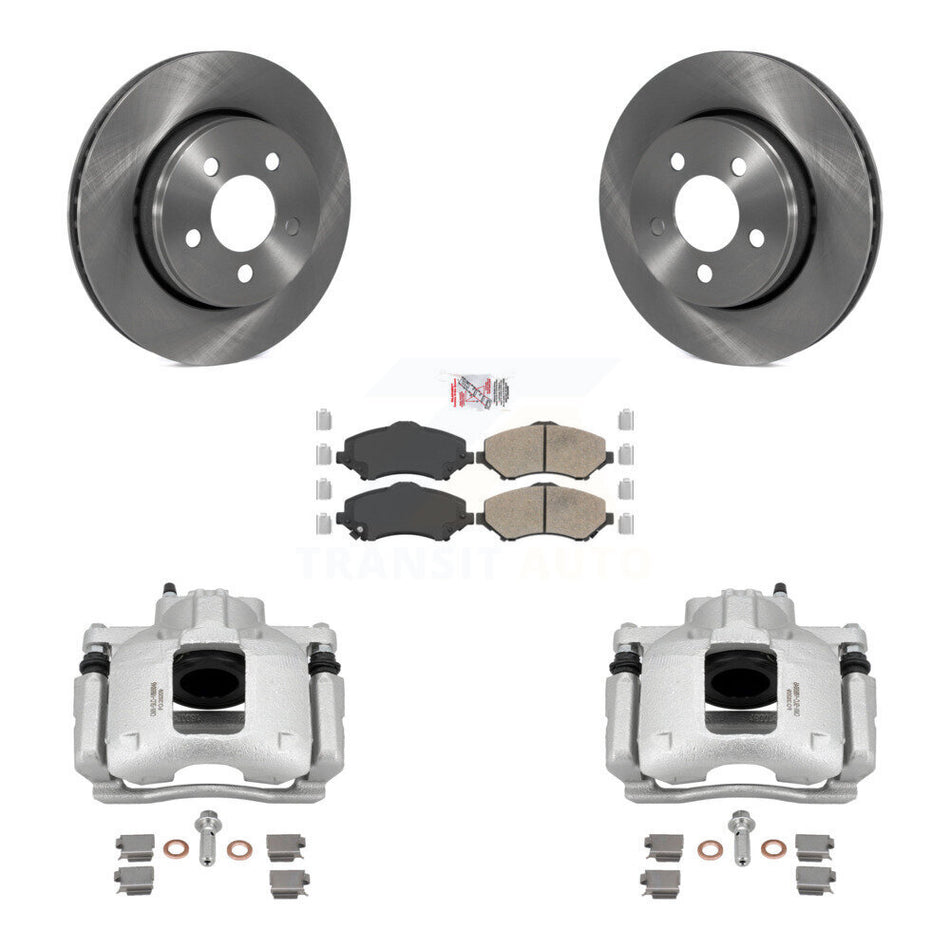 Front Disc Brake Caliper Rotors And Ceramic Pads Kit For Dodge Nitro KC8-100444N