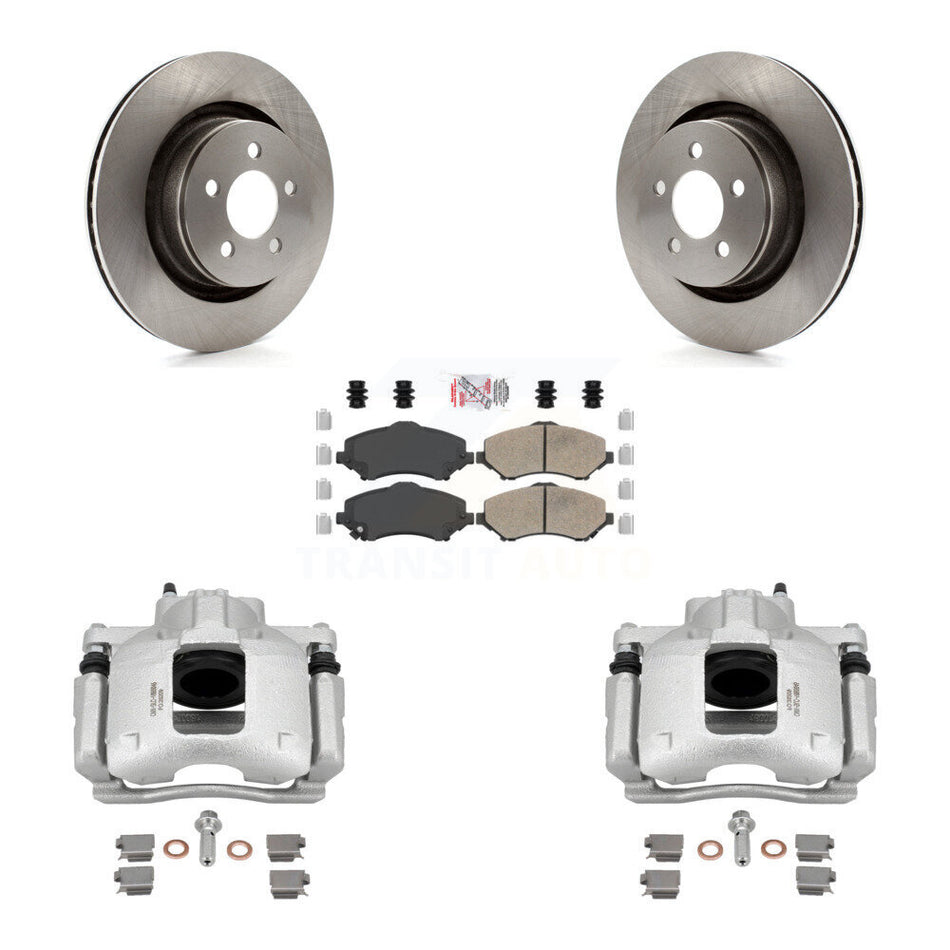 Front Disc Brake Caliper Rotors And Ceramic Pads Kit For Dodge Nitro KC8-100445N