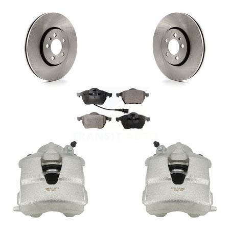 Front Disc Brake Caliper Rotors And Ceramic Pads Kit For Volkswagen Jetta Beetle Golf KC8-100446T by Transit Auto