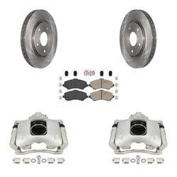 Front Disc Brake Caliper Rotors And Ceramic Pads Kit For 2009-2011 Dodge Journey KC8-100447N