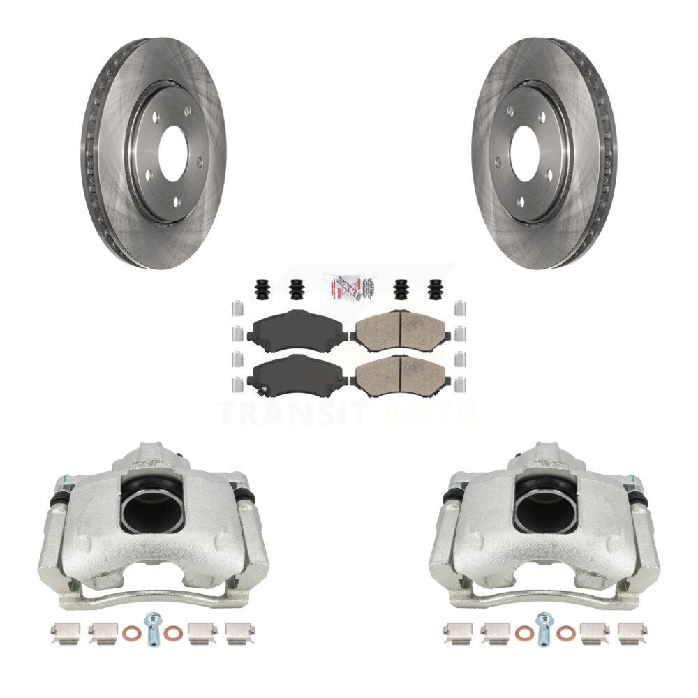 Front Disc Brake Caliper Rotors And Ceramic Pads Kit For 2009-2011 Dodge Journey KC8-100447N by Transit Auto