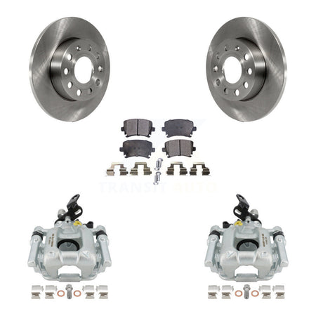 Rear Disc Brake Caliper Rotors And Semi-Metallic Pads Kit For 2010-2013 Audi A3 Quattro With 256mm Diameter Rotor KC8-100447P by Transit Auto